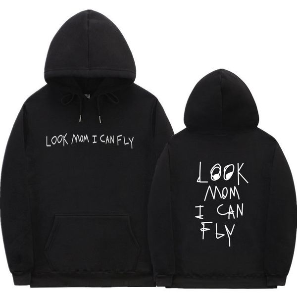 

travis scott astroworld look mother i can fly hoodee-rinting men hip hop trui sweatshi white hoodie, Black