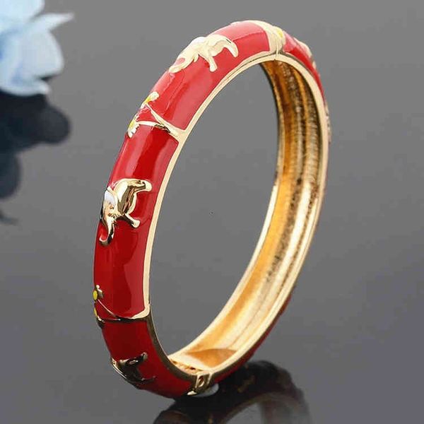 

chinese style products national scenery thai blue open bracelet female alloy wind painted