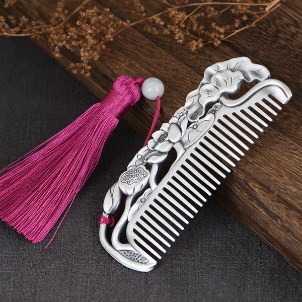 

hair brushes foot silver retro comb practical massage snowflake to send gifts his girlfriend and mother