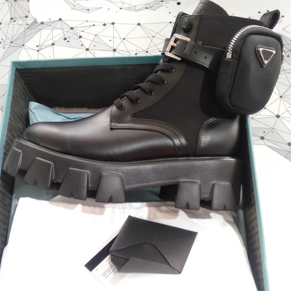 

designer women boots rois boot ankle martin booties military inspired combat shoes nylon removable pouch bootie, Black