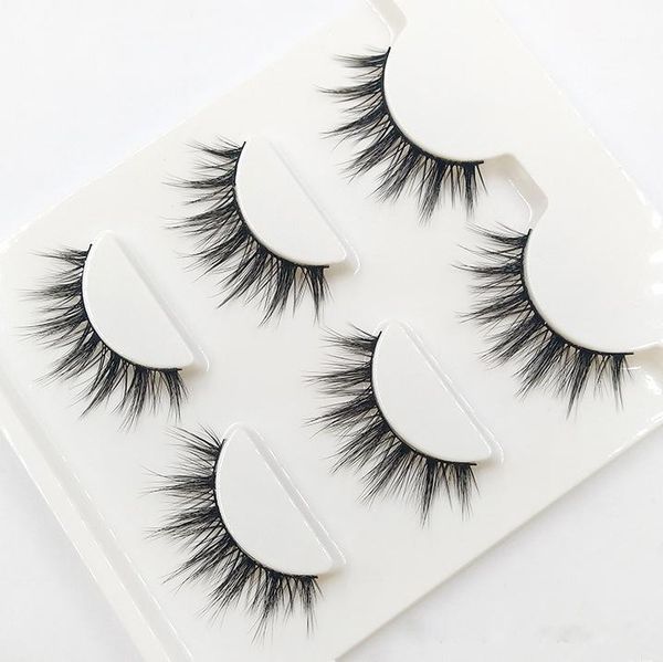 

natural 3d black terrier false eyelashes fashion makeup fake cross messy soft tapered eye lashes1