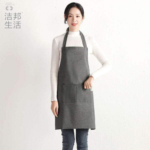 

apron modern simple solid color sleeveless household kitchen apron female