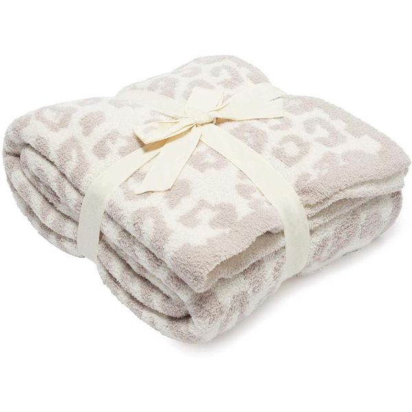 

blankets half wool sheep blanket knitted leopard plush barefoot dream