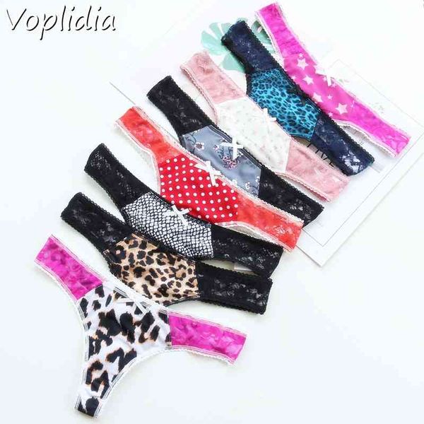 8 Teile/los Voplidia Höschen Sexy Tangas String T Zurück Unterwäsche Für Frauen Low-taille Nahtlose Slips Dessous 210720