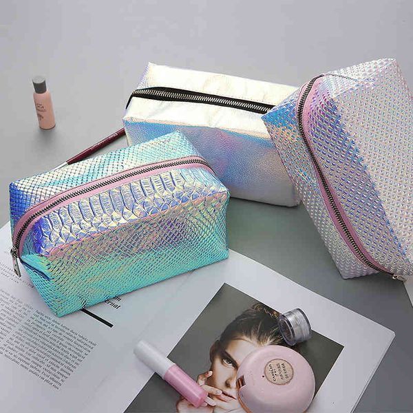 

cosmetic bags colorful laser waterproof make-up bag women's hand travel wash