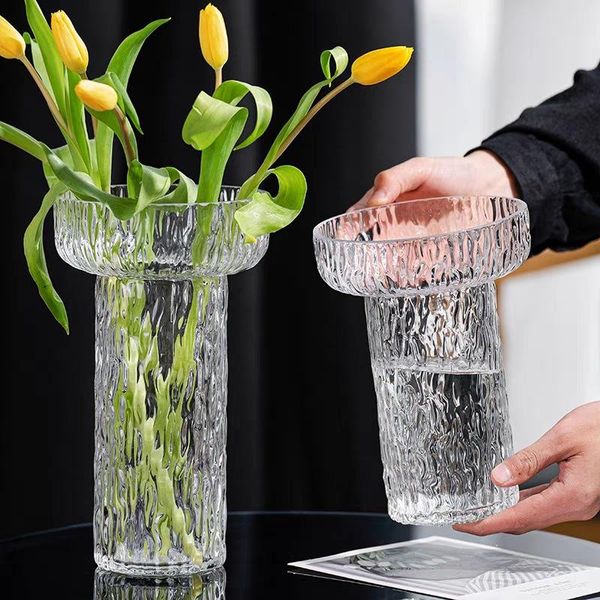 

vases modern transparant vase round flowers glass terrarium design sculpture table jarrones decorativos home accessories dl60hp