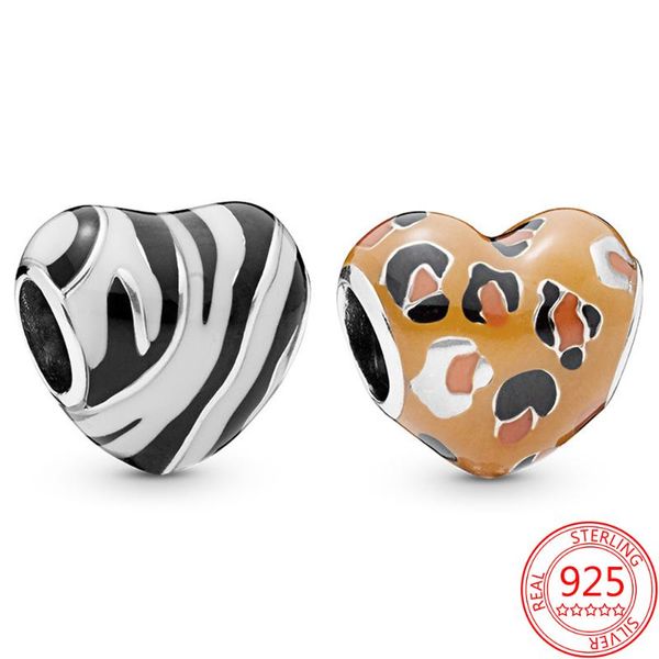 

other classic 925 sterling silver zebra stripe black & white enamel charm fit snake bracelet pendant bead making