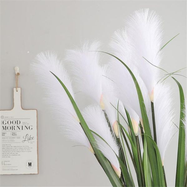 

1pcs 90cm bulrush artificial pampas grass phragmite plants reeds for wedding flower bunch decoration diy home decor fake decorative flowers