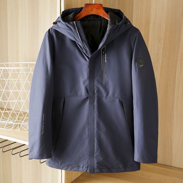 

cabinet removal winter warm down men's medium and long hooded b0212, Black