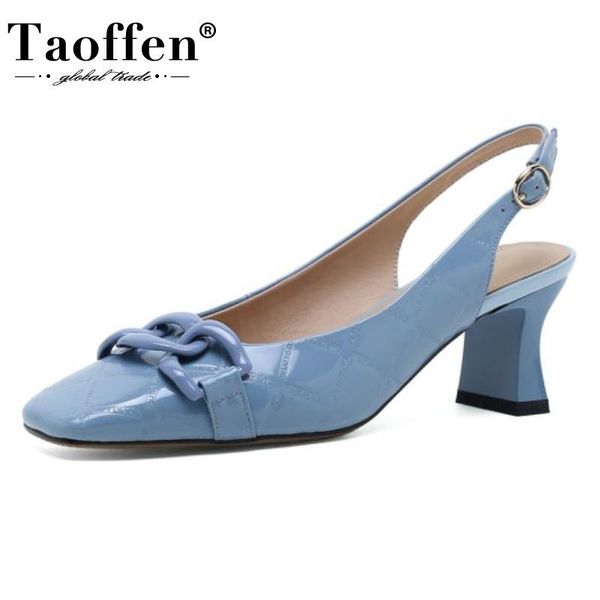 

sandals taoffen women high heel shoes metal chain strange pumps fashion party footwear size 34-40, Black