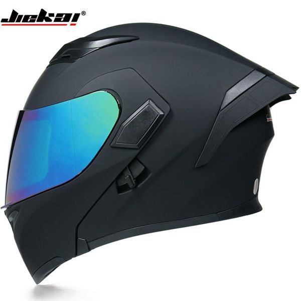 

motorcycle helmets jiekai flip up helmet modular moto with inner sun visor safety double lens racing full face