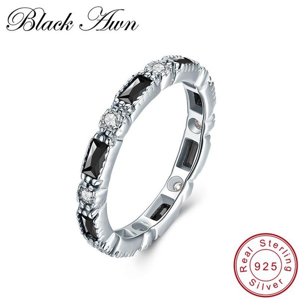 

cluster rings [black awn] real 925 sterling silver finger ring trendy round wedding for women jewelry c419, Golden;silver