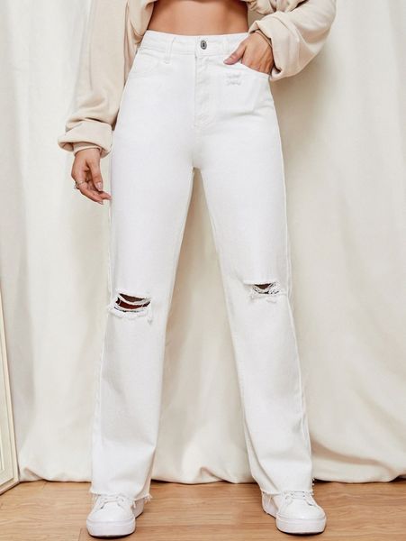 

high waist ripped jeans y2gt#, Blue