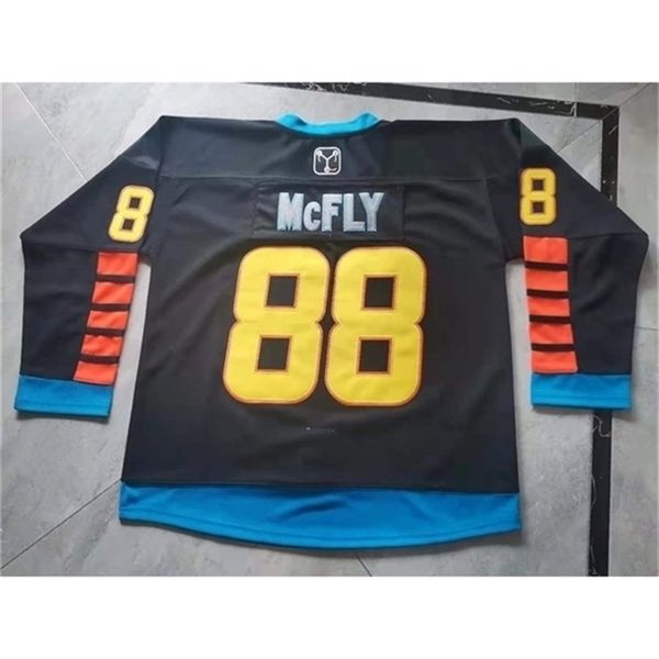

men vintage geeky jerseys gigawatts mcfly stitch any name number, Black