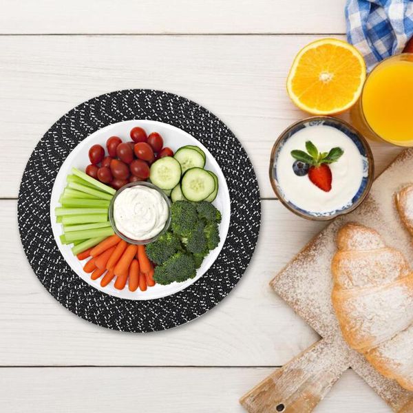 

mats & pads rattan placemats natural corn straw woven dining table heat insulation pot holder cup coasters kitchen accessories