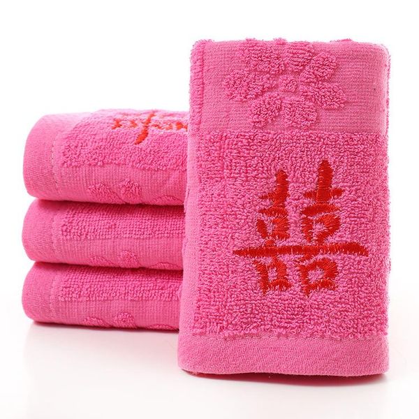 

towel wedding pink color of xi charater for couple