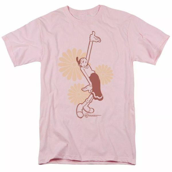 

popeye daisies t shirt mens licensed olive oyl idw comics tee light pink, White;black