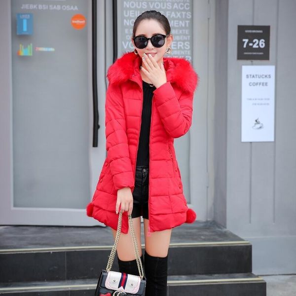 

2021 down cotton padded clothes women's medium and long new winter, Black