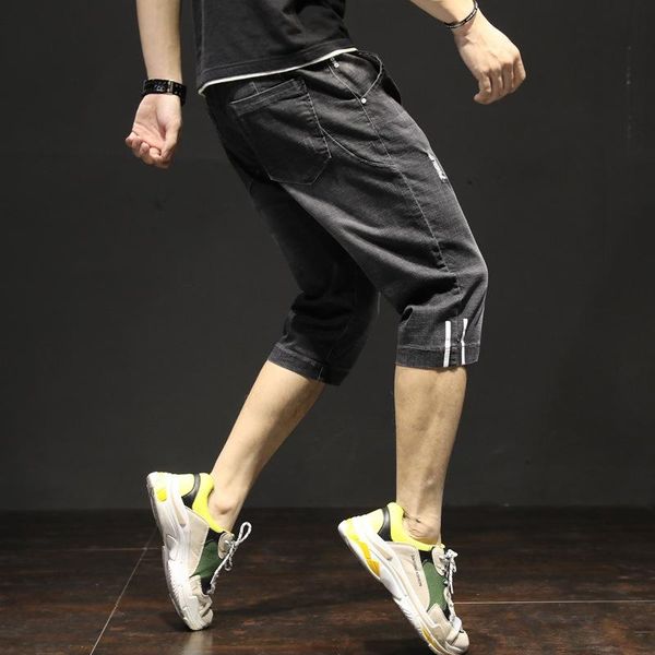 

fashion mens ripped short jeans brand clothing bermuda summer cotton shorts breathable denim male 40 men's, White;black