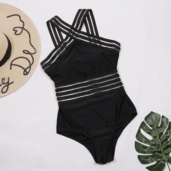 

women black one piece swimwear high waist bathing beachwear monokini swimsuit bodysuit women's swimming suits one-piece
