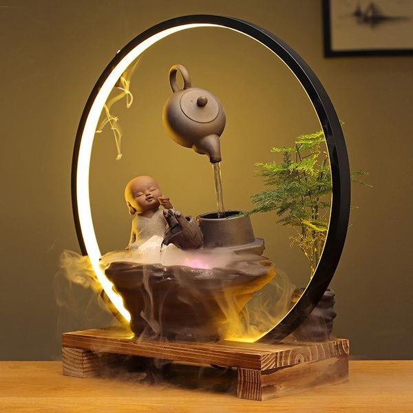 

hanging pot flowing water ornaments fountain atomization hallway backflow incense burner deskfortune landscape fragrance lamps