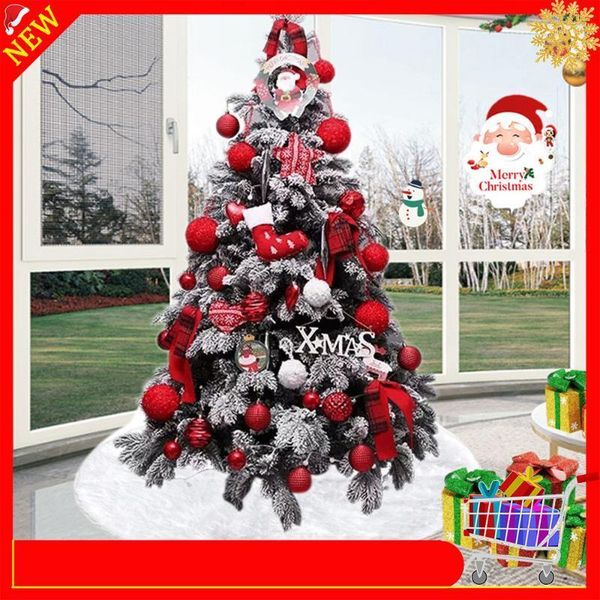 

christmas decorations 78cm 90cm 122cm in diameter faux fur snowflake tree skirt white hairy decor pure party supplies
