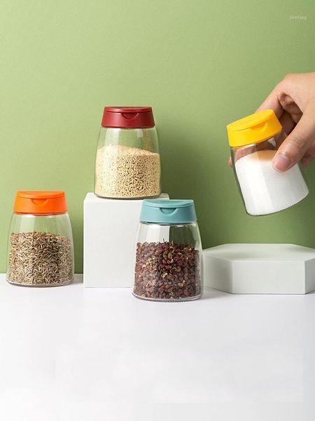 

storage bottles & jars spices box pepper spice shaker salt seasoning organizer kitchen cruet condiment bottle container with spoons