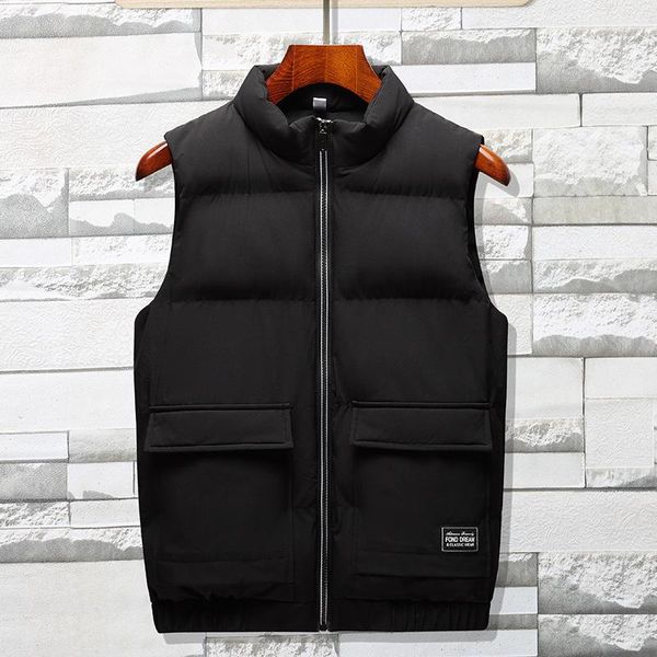 

men's vests men work mens winter vest down casual windbreaker sleeveless camouflage jackets waterproof, Black;white