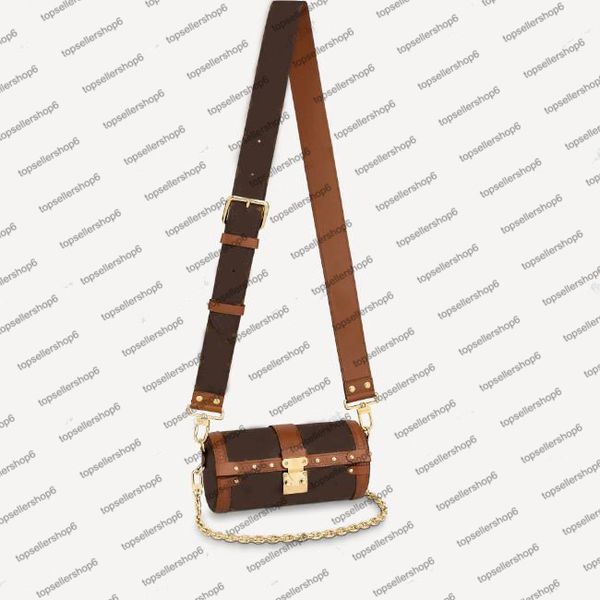 M57835 Designe Top Fechar Papillon Tronco Crossbody Mulheres Mini Bolsa Bolsa Destacável Cinta De Bolsa Natural Cowhide-Leather carregado embreagem