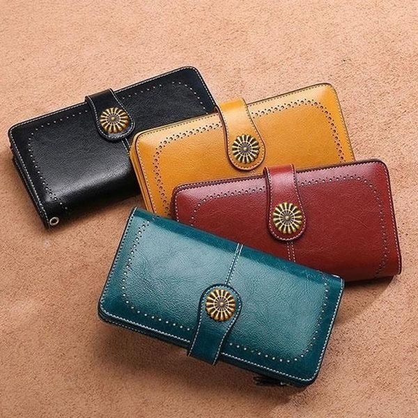 

wallets luxury women wallet pu leather long zipper purse card holder solid color large capacity clutch for lady, Red;black