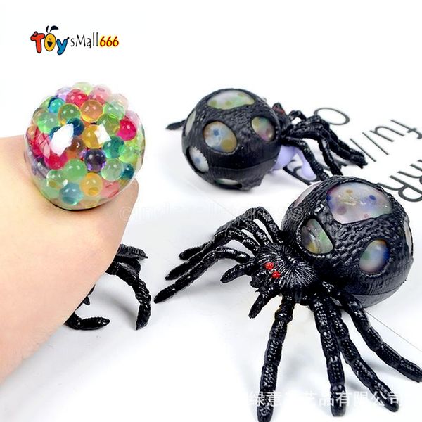 

halloween fidgets toy stress ball tpr spider squeeze vent toy color bead grape ball big-spider squeezes music christmas gift dhl