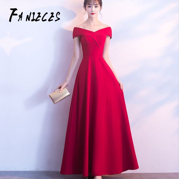 

spring women red evening party dresses short sleeve v neck fit and flare long maxi summer dress lady prom gown robe longue femme 210520, Black;gray