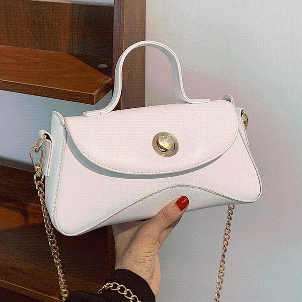 

evening bags solid color crossbody for women designer bag chains female shoulder fashion vintage leather handbags ladies sac