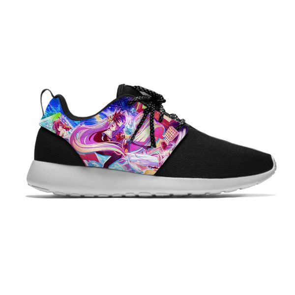 

sneakers no game life anime cute fashion kawaii lovely kids sport running shoes casual breathable 3d boys children girl, Black;red