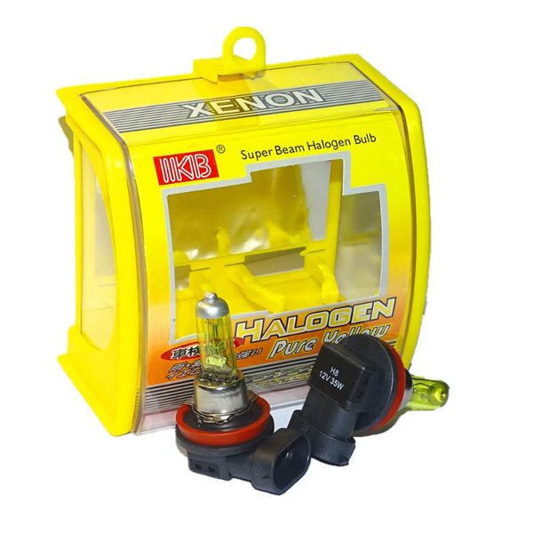 

car headlights 2pcs h8 dc 12v 35w xenon 3000k yellow quartz glass head light auto fog lamp automobile headlight bulbs
