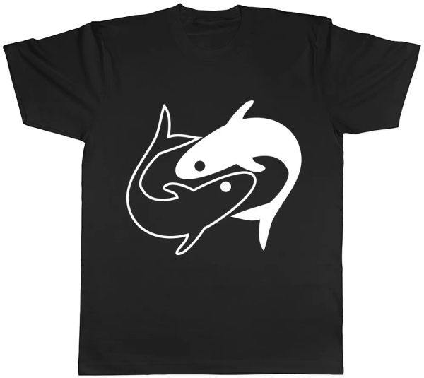 

pisces ying yang mens womens ladies t-shirt, White;black