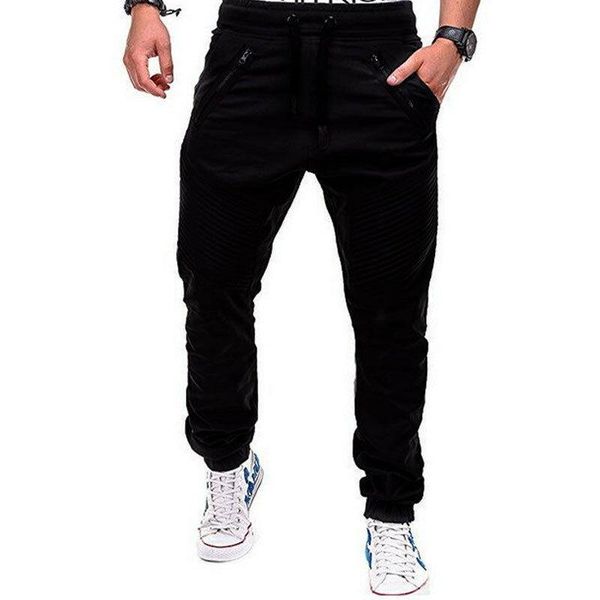 

men's pants hirigin men casual gym workout slim fit urban straight leg running jogger cargo trousers solid pencil tracksuit, Black;green