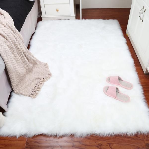 

fashion long faux fur artificial skin rectangle fluffy chair seat sofa cover carpet mat rug decoration area living home bedroom carpets