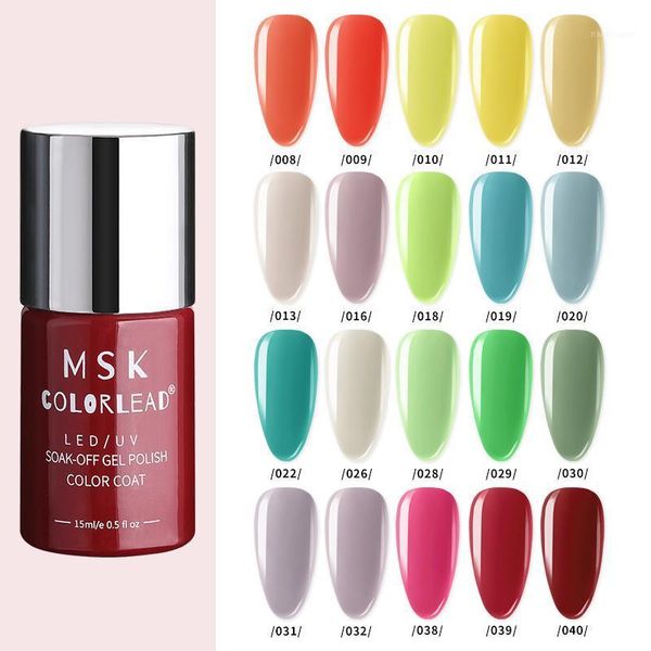 

msk color lead 15ml glass bottle nail gel polish for baking art manicure semi permanent uv led varnish1, Red;pink