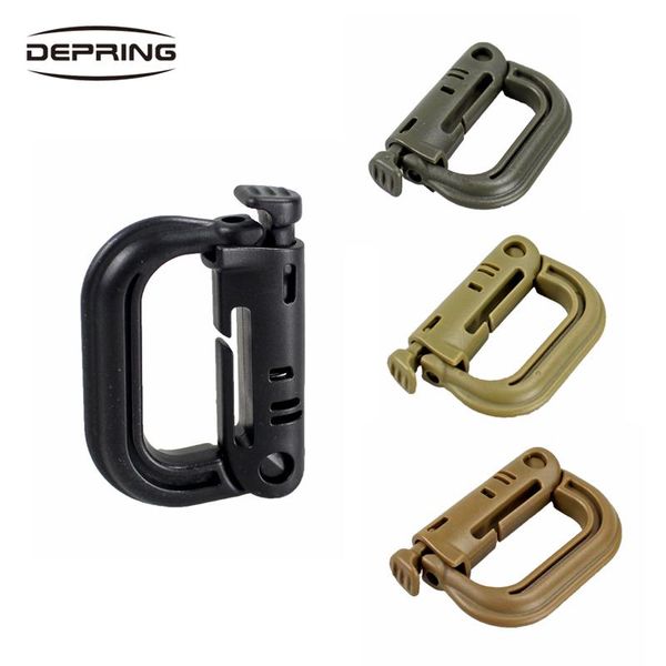 

shackle carabiner army d-ring clip molle webbing plastic backpack buckle snap lock grimlock camp hike mountain climb outdoor cords, slings a