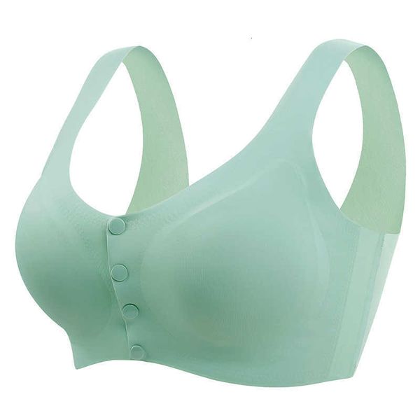 

latex traceless underwear without steel ring thin front button gathered sports vest back large bra, Black;white