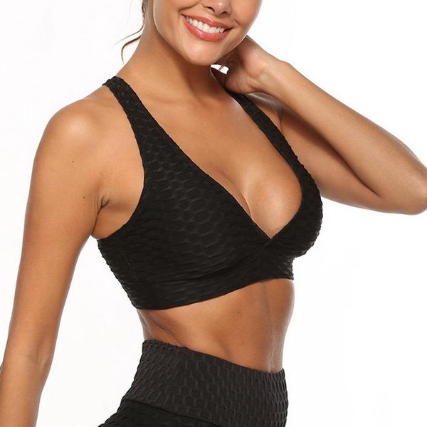

yoga outfit women bandage solid color bralette bustier crop sheer unpadded bra gym seamless fitness home exercise slim