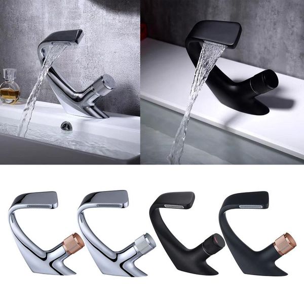 

bathroom sink faucets water faucet copper bathtub kitchen mixer cold tap - black