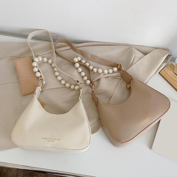 

cross body fashion women pu hobos shoulder underarm bag casual pearl chain handbags