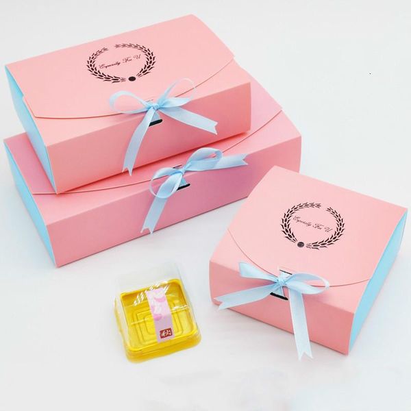 

gift wrap 10 pcs wedding box party favor present kraft paper for candy cookies packing cake boxes packaging with ribbon