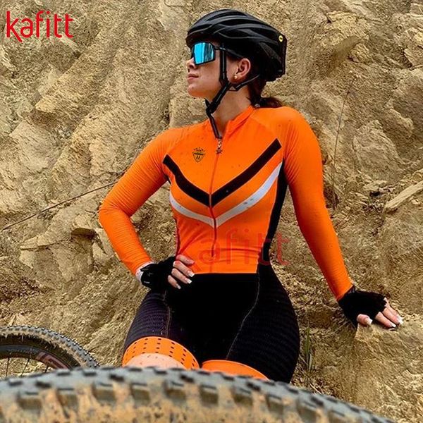 

racing sets kafi macaquinho ciclismo feminino triathlon jumpsuit long-sleeved jersey suit tights cycling shorts clothing, Black;blue