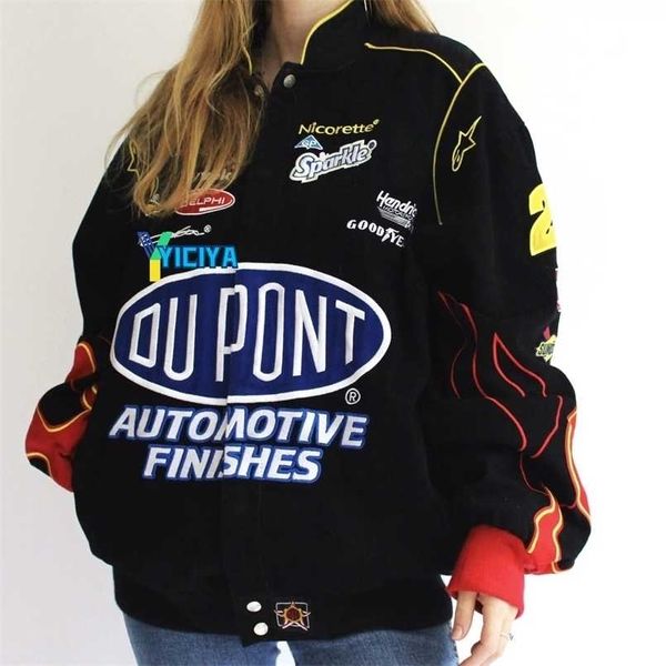 

women autumn coat jacket red printed casual long sleeve oversized s sport style polyester bomber vintage 211029, Black;brown