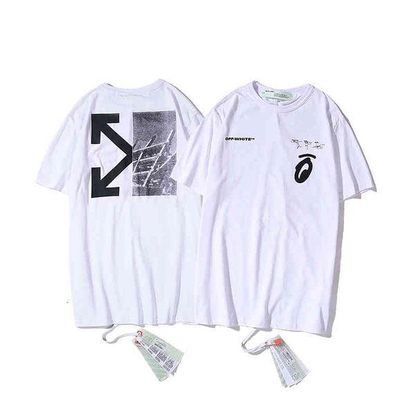 

off monet oil painting 2021 t-shirt watercolor arrstyle lovers casual short sleeves for men and women, White;black