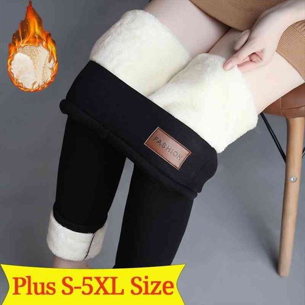 

winter women leggings plus size s-5xl thermal warm pants push up leggins women solid color pants comfortable keep warm legging, Black