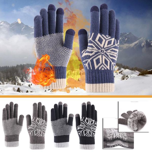 

five fingers gloves winter for women cold weather warm thermal running men fleece, Blue;gray